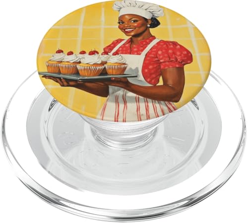 Pinup-Poster, Motiv: Mädchen mit Cupcakes, Retro-Bäcker PopSockets PopGrip für MagSafe Pinup-Poster, Motiv: Mädchen mit Cupcakes, Retro-Bäcker PopSockets PopGrip für MagSafe von Retro Pinup Chef Art For Food Lovers DonaOnca