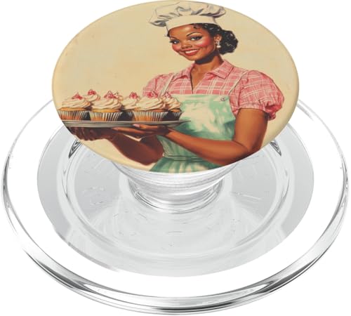 Pinup-Poster, Motiv: Mädchen mit Cupcakes, Retro-Bäcker PopSockets PopGrip für MagSafe Pinup-Poster, Motiv: Mädchen mit Cupcakes, Retro-Bäcker PopSockets PopGrip für MagSafe von Retro Pinup Chef Art For Food Lovers DonaOnca