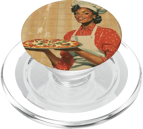 Pinup-Poster, Motiv: Mädchen mit Pizza, Retro-Koch PopSockets PopGrip für MagSafe Pinup-Poster, Motiv: Mädchen mit Pizza, Retro-Koch PopSockets PopGrip für MagSafe von Retro Pinup Chef Art For Food Lovers DonaOnca