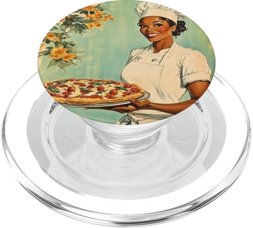 Pinup-Poster, Motiv: Mädchen mit Pizza, Retro-Koch PopSockets PopGrip für MagSafe Pinup-Poster, Motiv: Mädchen mit Pizza, Retro-Koch PopSockets PopGrip für MagSafe von Retro Pinup Chef Art For Food Lovers DonaOnca