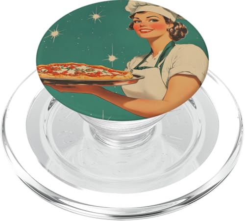 Pinup-Poster, Motiv: Mädchen mit Pizza, Retro-Koch PopSockets PopGrip für MagSafe Pinup-Poster, Motiv: Mädchen mit Pizza, Retro-Koch PopSockets PopGrip für MagSafe von Retro Pinup Chef Art For Food Lovers DonaOnca