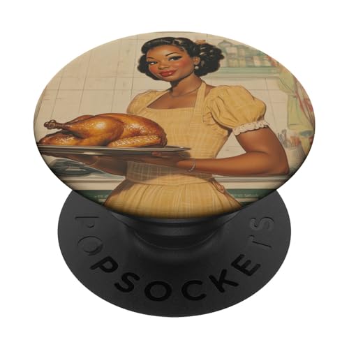 Pinup-Poster, Motiv: Mädchen mit geröstetem Huhn, Retro-Koch PopSockets Klebender PopGrip Pinup-Poster, Motiv: Mädchen mit geröstetem Huhn, Retro-Koch PopSockets Klebender PopGrip von Retro Pinup Chef Art For Food Lovers DonaOnca
