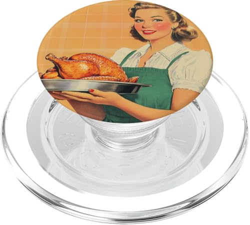 Pinup-Poster, Motiv: Mädchen mit geröstetem Huhn, Retro-Koch PopSockets PopGrip für MagSafe Pinup-Poster, Motiv: Mädchen mit geröstetem Huhn, Retro-Koch PopSockets PopGrip für MagSafe von Retro Pinup Chef Art For Food Lovers DonaOnca