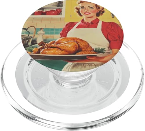 Pinup-Poster, Motiv: Mädchen mit geröstetem Huhn, Retro-Koch PopSockets PopGrip für MagSafe Pinup-Poster, Motiv: Mädchen mit geröstetem Huhn, Retro-Koch PopSockets PopGrip für MagSafe von Retro Pinup Chef Art For Food Lovers DonaOnca