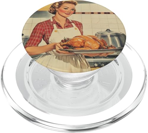 Pinup-Poster, Motiv: Mädchen mit geröstetem Huhn, Retro-Koch PopSockets PopGrip für MagSafe Pinup-Poster, Motiv: Mädchen mit geröstetem Huhn, Retro-Koch PopSockets PopGrip für MagSafe von Retro Pinup Chef Art For Food Lovers DonaOnca
