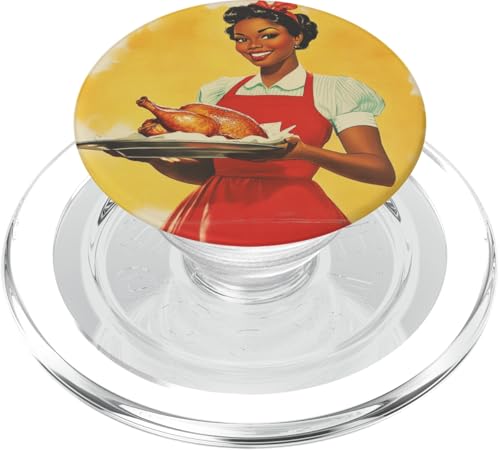 Pinup-Poster, Motiv: Mädchen mit geröstetem Huhn, Retro-Koch PopSockets PopGrip für MagSafe Pinup-Poster, Motiv: Mädchen mit geröstetem Huhn, Retro-Koch PopSockets PopGrip für MagSafe von Retro Pinup Chef Art For Food Lovers DonaOnca