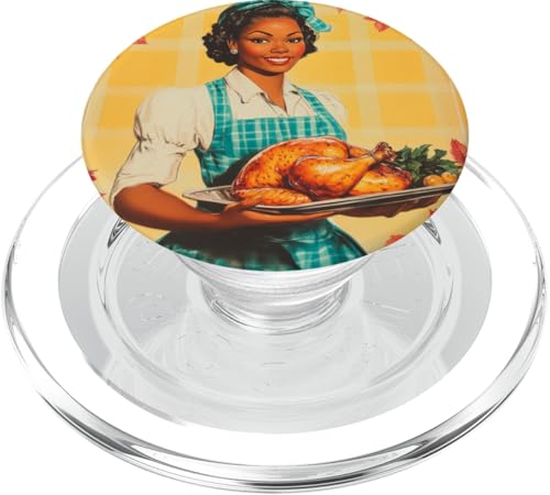 Pinup-Poster, Motiv: Mädchen mit geröstetem Huhn, Retro-Koch PopSockets PopGrip für MagSafe Pinup-Poster, Motiv: Mädchen mit geröstetem Huhn, Retro-Koch PopSockets PopGrip für MagSafe von Retro Pinup Chef Art For Food Lovers DonaOnca