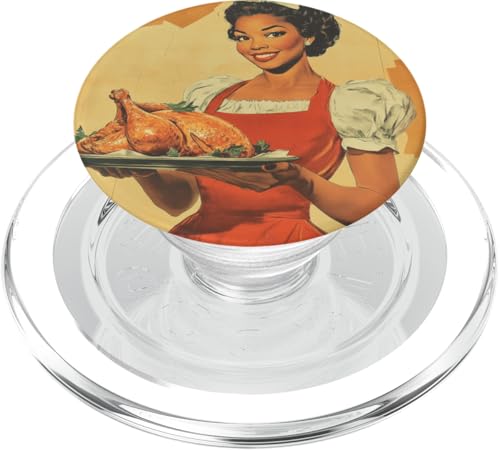 Pinup-Poster, Motiv: Mädchen mit geröstetem Huhn, Retro-Koch PopSockets PopGrip für MagSafe Pinup-Poster, Motiv: Mädchen mit geröstetem Huhn, Retro-Koch PopSockets PopGrip für MagSafe von Retro Pinup Chef Art For Food Lovers DonaOnca