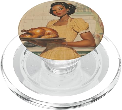 Pinup-Poster, Motiv: Mädchen mit geröstetem Huhn, Retro-Koch PopSockets PopGrip für MagSafe Pinup-Poster, Motiv: Mädchen mit geröstetem Huhn, Retro-Koch PopSockets PopGrip für MagSafe von Retro Pinup Chef Art For Food Lovers DonaOnca