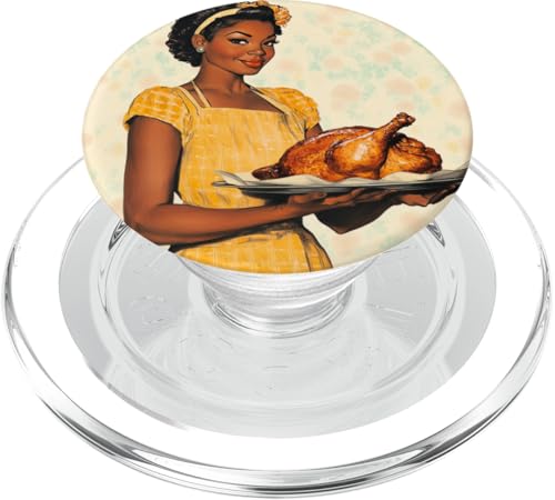 Pinup-Poster, Motiv: Mädchen mit geröstetem Huhn, Retro-Koch PopSockets PopGrip für MagSafe Pinup-Poster, Motiv: Mädchen mit geröstetem Huhn, Retro-Koch PopSockets PopGrip für MagSafe von Retro Pinup Chef Art For Food Lovers DonaOnca