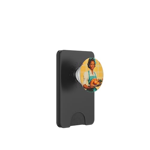 Pinup-Poster, Motiv: Mädchen mit geröstetem Huhn, Retro-Koch PopSockets PopWallet für MagSafe von Retro Pinup Chef Art For Food Lovers DonaOnca