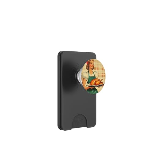 Pinup-Poster, Motiv: Mädchen mit geröstetem Huhn, Retro-Koch PopSockets PopWallet für MagSafe Pinup-Poster, Motiv: Mädchen mit geröstetem Huhn, Retro-Koch PopSockets PopWallet für MagSafe von Retro Pinup Chef Art For Food Lovers DonaOnca