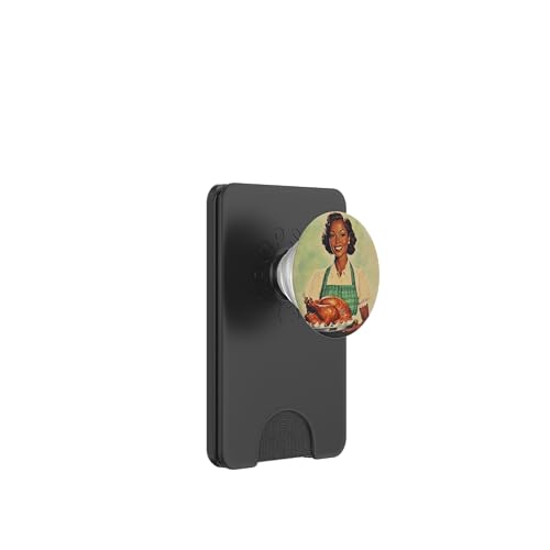 Pinup-Poster, Motiv: Mädchen mit geröstetem Huhn, Retro-Koch PopSockets PopWallet für MagSafe Pinup-Poster, Motiv: Mädchen mit geröstetem Huhn, Retro-Koch PopSockets PopWallet für MagSafe von Retro Pinup Chef Art For Food Lovers DonaOnca