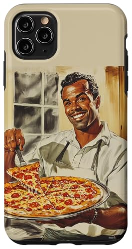 Pinup-Poster, Motiv: Mann hält eine Pizza, Retro-Koch Hülle für iPhone 11 Pro Max Pinup-Poster, Motiv: Mann hält eine Pizza, Retro-Koch Hülle für iPhone 11 Pro Max von Retro Pinup Chef Art For Food Lovers DonaOnca