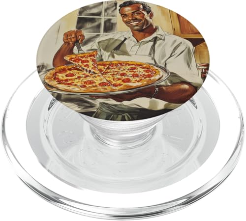 Pinup-Poster, Motiv: Mann hält eine Pizza, Retro-Koch PopSockets PopGrip für MagSafe Pinup-Poster, Motiv: Mann hält eine Pizza, Retro-Koch PopSockets PopGrip für MagSafe von Retro Pinup Chef Art For Food Lovers DonaOnca