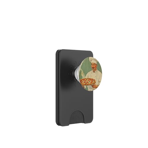 Pinup-Poster, Motiv: Mann hält eine Pizza, Retro-Koch PopSockets PopWallet für MagSafe Pinup-Poster, Motiv: Mann hält eine Pizza, Retro-Koch PopSockets PopWallet für MagSafe von Retro Pinup Chef Art For Food Lovers DonaOnca