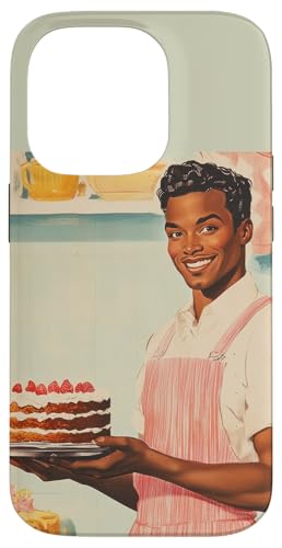 Pinup-Poster, Motiv: Mann hält einen Kuchen, Retro-Bäcker Hülle für iPhone 14 Pro Pinup-Poster, Motiv: Mann hält einen Kuchen, Retro-Bäcker Hülle für iPhone 14 Pro von Retro Pinup Chef Art For Food Lovers DonaOnca