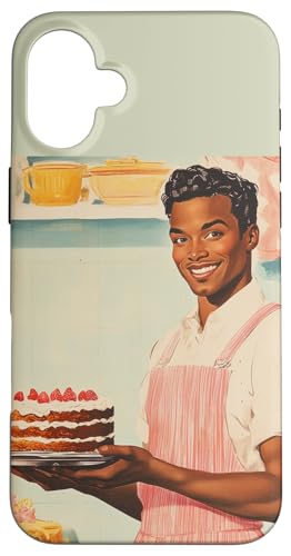 Pinup-Poster, Motiv: Mann hält einen Kuchen, Retro-Bäcker Hülle für iPhone 16 Plus Pinup-Poster, Motiv: Mann hält einen Kuchen, Retro-Bäcker Hülle für iPhone 16 Plus von Retro Pinup Chef Art For Food Lovers DonaOnca
