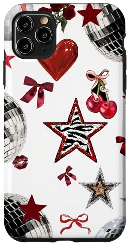 Retro Red Star & Bow Coquette Discokugel Y2K Cherry Kiss Hülle für iPhone 11 Pro Max Retro Red Star & Bow Coquette Discokugel Y2K Cherry Kiss Hülle für iPhone 11 Pro Max von Retro Red Star & Bow Coquette Disco Ball Y2K