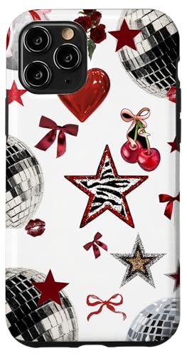 Retro Red Star & Bow Coquette Discokugel Y2K Cherry Kiss Hülle für iPhone 11 Pro Retro Red Star & Bow Coquette Discokugel Y2K Cherry Kiss Hülle für iPhone 11 Pro von Retro Red Star & Bow Coquette Disco Ball Y2K