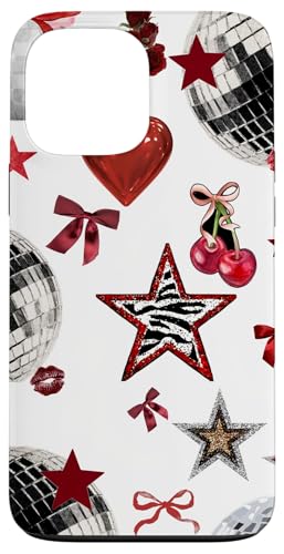 Retro Red Star & Bow Coquette Discokugel Y2K Cherry Kiss Hülle für iPhone 13 Pro Max Retro Red Star & Bow Coquette Discokugel Y2K Cherry Kiss Hülle für iPhone 13 Pro Max von Retro Red Star & Bow Coquette Disco Ball Y2K