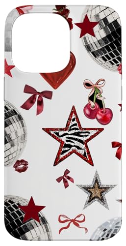 Retro Red Star & Bow Coquette Discokugel Y2K Cherry Kiss Hülle für iPhone 14 Pro Max Retro Red Star & Bow Coquette Discokugel Y2K Cherry Kiss Hülle für iPhone 14 Pro Max von Retro Red Star & Bow Coquette Disco Ball Y2K
