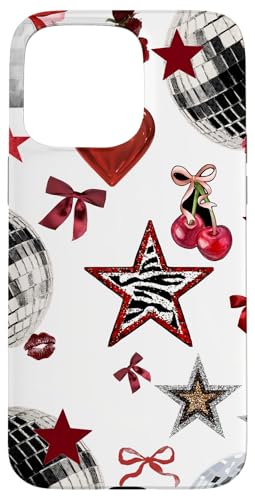 Retro Red Star & Bow Coquette Discokugel Y2K Cherry Kiss Hülle für iPhone 15 Pro Max Retro Red Star & Bow Coquette Discokugel Y2K Cherry Kiss Hülle für iPhone 15 Pro Max von Retro Red Star & Bow Coquette Disco Ball Y2K