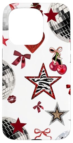 Retro Red Star & Bow Coquette Discokugel Y2K Cherry Kiss Hülle für iPhone 15 Pro Retro Red Star & Bow Coquette Discokugel Y2K Cherry Kiss Hülle für iPhone 15 Pro von Retro Red Star & Bow Coquette Disco Ball Y2K