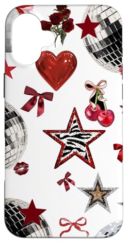 Retro Red Star & Bow Coquette Discokugel Y2K Cherry Kiss Hülle für iPhone 16 Plus Retro Red Star & Bow Coquette Discokugel Y2K Cherry Kiss Hülle für iPhone 16 Plus von Retro Red Star & Bow Coquette Disco Ball Y2K