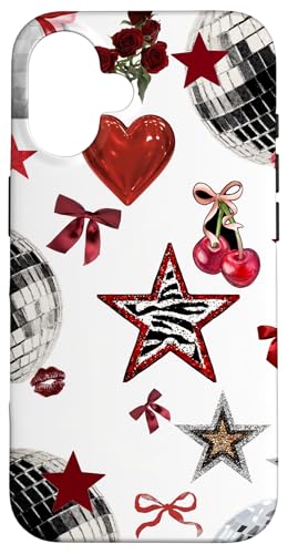 Retro Red Star & Bow Coquette Discokugel Y2K Cherry Kiss Hülle für iPhone 16 Retro Red Star & Bow Coquette Discokugel Y2K Cherry Kiss Hülle für iPhone 16 von Retro Red Star & Bow Coquette Disco Ball Y2K