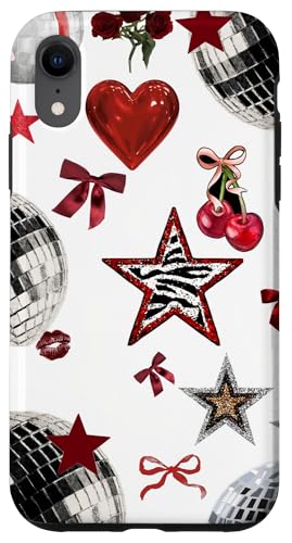 Retro Red Star & Bow Coquette Discokugel Y2K Cherry Kiss Hülle für iPhone XR Retro Red Star & Bow Coquette Discokugel Y2K Cherry Kiss Hülle für iPhone XR von Retro Red Star & Bow Coquette Disco Ball Y2K