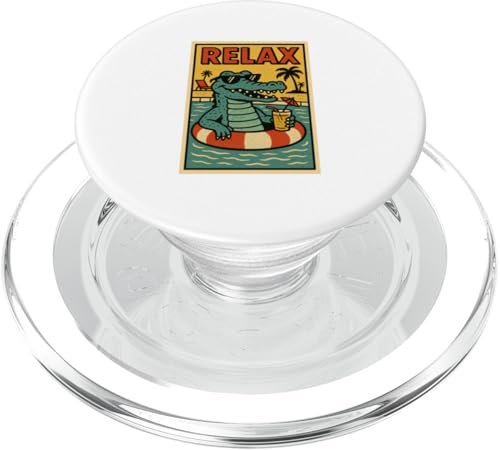 Alligator Relaxing Animal Vintage Relax Krokodil Retro PopSockets PopGrip für MagSafe Alligator Relaxing Animal Vintage Relax Krokodil Retro PopSockets PopGrip für MagSafe von Retro Relax Prints