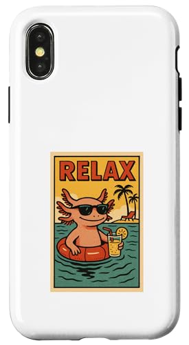 Axolotl Entspannendes süßes Tier im Vintage-Look Axolotl Relax Retro Hülle für iPhone X/XS Axolotl Entspannendes süßes Tier im Vintage-Look Axolotl Relax Retro Hülle für iPhone X/XS von Retro Relax Prints