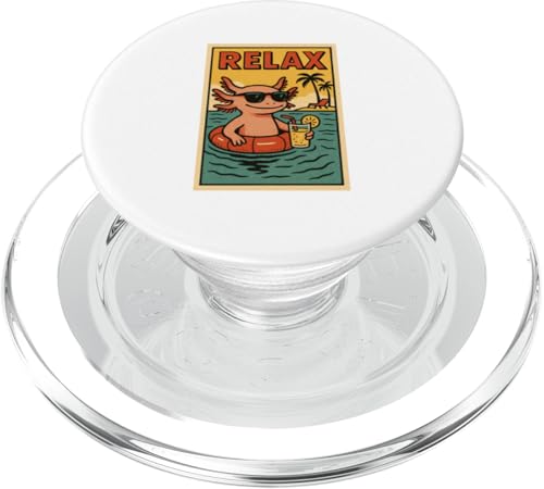 Axolotl Entspannendes süßes Tier im Vintage-Look Axolotl Relax Retro PopSockets PopGrip für MagSafe Axolotl Entspannendes süßes Tier im Vintage-Look Axolotl Relax Retro PopSockets PopGrip für MagSafe von Retro Relax Prints