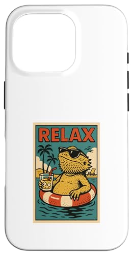 Bartdrache Relaxing Animal Vintage Relax Print Retro Hülle für iPhone 16 Pro Bartdrache Relaxing Animal Vintage Relax Print Retro Hülle für iPhone 16 Pro von Retro Relax Prints