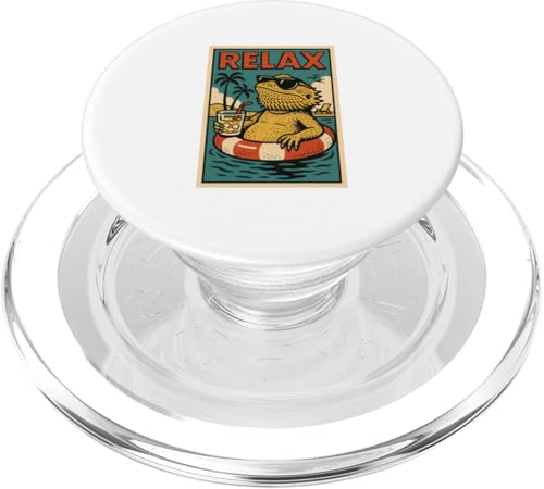 Bartdrache Relaxing Animal Vintage Relax Print Retro PopSockets PopGrip für MagSafe Bartdrache Relaxing Animal Vintage Relax Print Retro PopSockets PopGrip für MagSafe von Retro Relax Prints