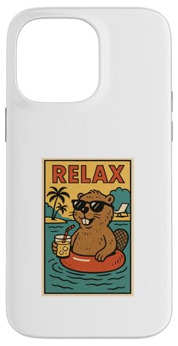 Biber entspannend niedlich Tier Vintage Relax Biber Print Retro Hülle für iPhone 14 Pro Max Biber entspannend niedlich Tier Vintage Relax Biber Print Retro Hülle für iPhone 14 Pro Max von Retro Relax Prints