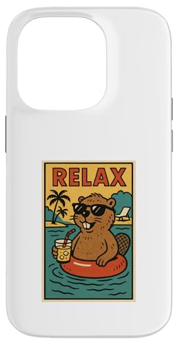 Biber entspannend niedlich Tier Vintage Relax Biber Print Retro Hülle für iPhone 14 Pro Biber entspannend niedlich Tier Vintage Relax Biber Print Retro Hülle für iPhone 14 Pro von Retro Relax Prints