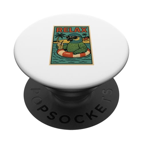 Blauer Sittich, entspannend, niedlicher Vogel, Vintage, Relax, Retro PopSockets Klebender PopGrip Blauer Sittich, entspannend, niedlicher Vogel, Vintage, Relax, Retro PopSockets Klebender PopGrip von Retro Relax Prints