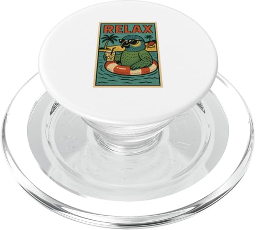 Blauer Sittich, entspannend, niedlicher Vogel, Vintage, Relax, Retro PopSockets PopGrip für MagSafe Blauer Sittich, entspannend, niedlicher Vogel, Vintage, Relax, Retro PopSockets PopGrip für MagSafe von Retro Relax Prints