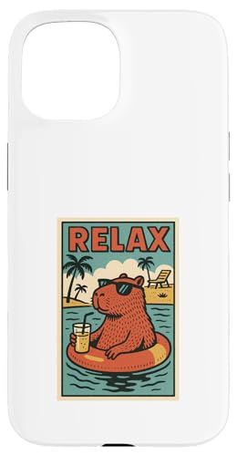 Capybara Entspannendes Tier, Vintage-Print Capybara Relax, Retro-Design Hülle für iPhone 15 Capybara Entspannendes Tier, Vintage-Print Capybara Relax, Retro-Design Hülle für iPhone 15 von Retro Relax Prints