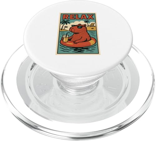 Capybara Entspannendes Tier, Vintage-Print Capybara Relax, Retro-Design PopSockets PopGrip für MagSafe Capybara Entspannendes Tier, Vintage-Print Capybara Relax, Retro-Design PopSockets PopGrip für MagSafe von Retro Relax Prints