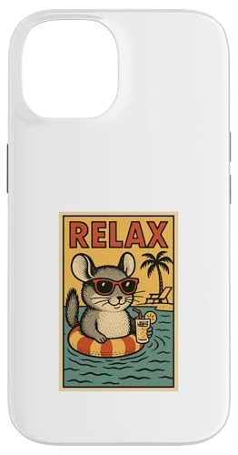 Chinchilla, entspannend, niedliches Tier, Vintage-Relaxdruck, Retro-Design Hülle für iPhone 14 Chinchilla, entspannend, niedliches Tier, Vintage-Relaxdruck, Retro-Design Hülle für iPhone 14 von Retro Relax Prints