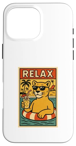 Cougar Relax-Print, niedliches Tier, Retro-Design, Vintage-Stil Hülle für iPhone 16 Pro Max Cougar Relax-Print, niedliches Tier, Retro-Design, Vintage-Stil Hülle für iPhone 16 Pro Max von Retro Relax Prints