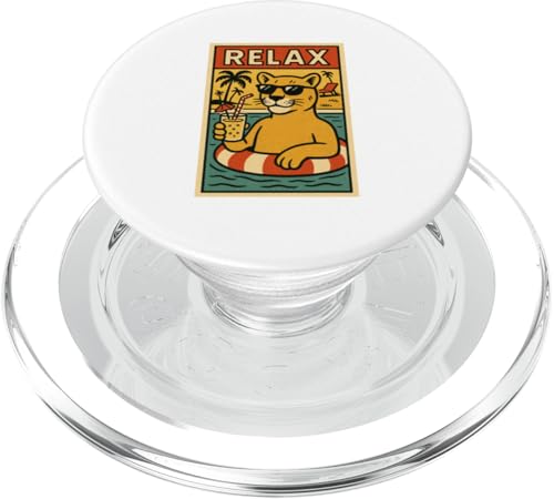 Cougar Relax-Print, niedliches Tier, Retro-Design, Vintage-Stil PopSockets PopGrip für MagSafe Cougar Relax-Print, niedliches Tier, Retro-Design, Vintage-Stil PopSockets PopGrip für MagSafe von Retro Relax Prints