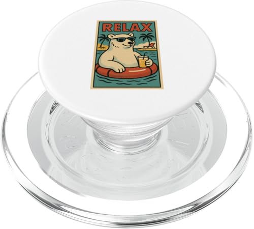 Eisbär Relax Cute Animal Vintage Relaxing Print Retro PopSockets PopGrip für MagSafe Eisbär Relax Cute Animal Vintage Relaxing Print Retro PopSockets PopGrip für MagSafe von Retro Relax Prints