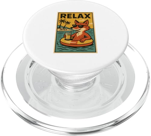 Entspannender Fuchs, niedliches Tier, Vintage-Relaxdruck, Retro PopSockets PopGrip für MagSafe Entspannender Fuchs, niedliches Tier, Vintage-Relaxdruck, Retro PopSockets PopGrip für MagSafe von Retro Relax Prints