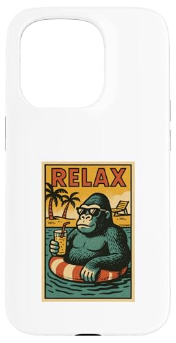 Entspannender Gorilla, niedliches Tier, Vintage-Relaxdruck, Retro-Design Hülle für iPhone 15 Pro Entspannender Gorilla, niedliches Tier, Vintage-Relaxdruck, Retro-Design Hülle für iPhone 15 Pro von Retro Relax Prints