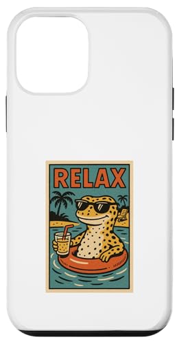 Entspannender Leopardgecko, niedliches Tier, Vintage-Relax-Print, Retro-Design Hülle für iPhone 12 mini Entspannender Leopardgecko, niedliches Tier, Vintage-Relax-Print, Retro-Design Hülle für iPhone 12 mini von Retro Relax Prints