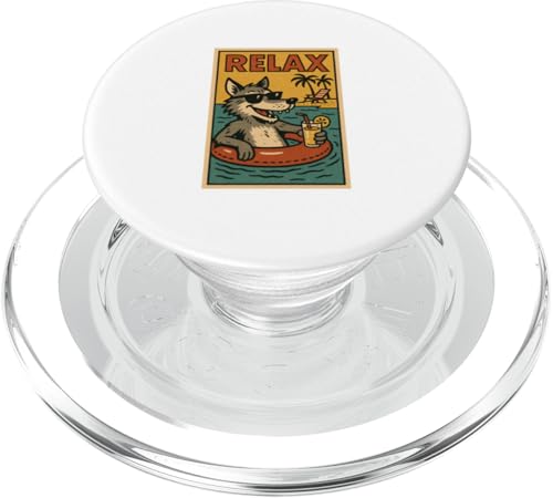 Entspannender Wolf, niedliches Tier, Vintage-Stil, Motiv Wolf Relax, Retro PopSockets PopGrip für MagSafe Entspannender Wolf, niedliches Tier, Vintage-Stil, Motiv Wolf Relax, Retro PopSockets PopGrip für MagSafe von Retro Relax Prints